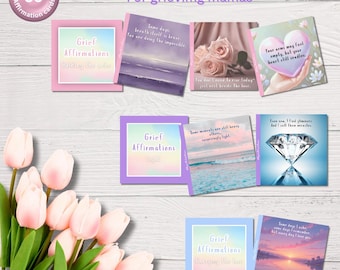 Grief Affirmation Cards, Healing Support Deck, Comfort Affirmations (Digital Download)