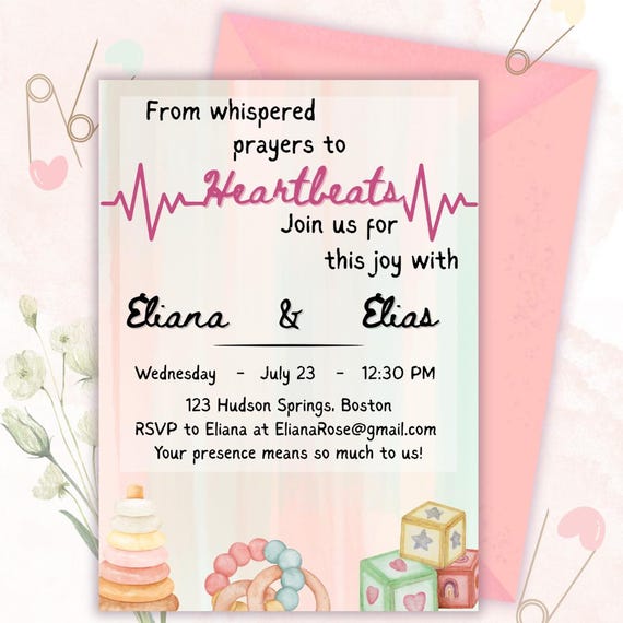 baby shower invitation. digital editable download.