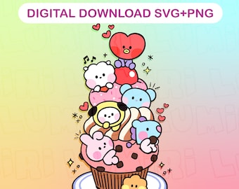 BT21 Mini Cupcake SVG/PNG/Digital download/BTS/Minini