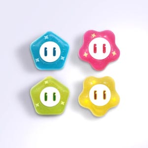 Cute Glitter Flower Thumb Grip Caps For Nintendo Switch - Joy-con Silicone Cover - Joystick Caps - Pack of 4