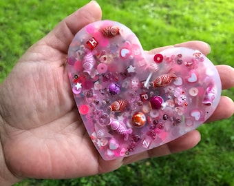 Heart Picky Pad Fidget Toy: Colorful Beads & Mixed Shapes - Reusable Option