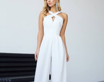 Brautoverall, Hochzeitsanzug, eleganter Overall für Hochzeit, Verlobung, Abschlussballoverall