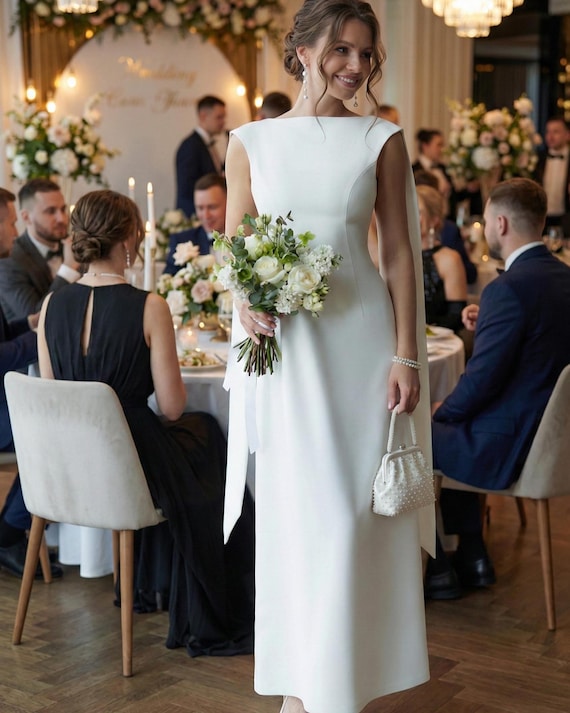 boat neck white dress maxi WHITE BOAT NECK DRESS