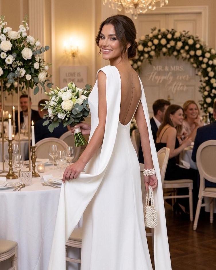 dressy white dresses Shona Joy - La Lune Backless Gown - Color:Bisque Silt Bridesmaid Dress Silver Grey Type:Dresses Unusual folds on the