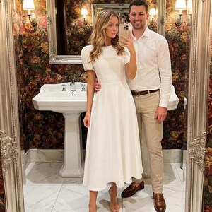 short white dress engagement photos Party dress Rosa Long Sleeve Bodycon p.threadwork Size:Slim 6