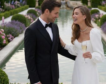Engagement Bridal Shower Dress: Long Sleeve Midi with Sculpted Cups