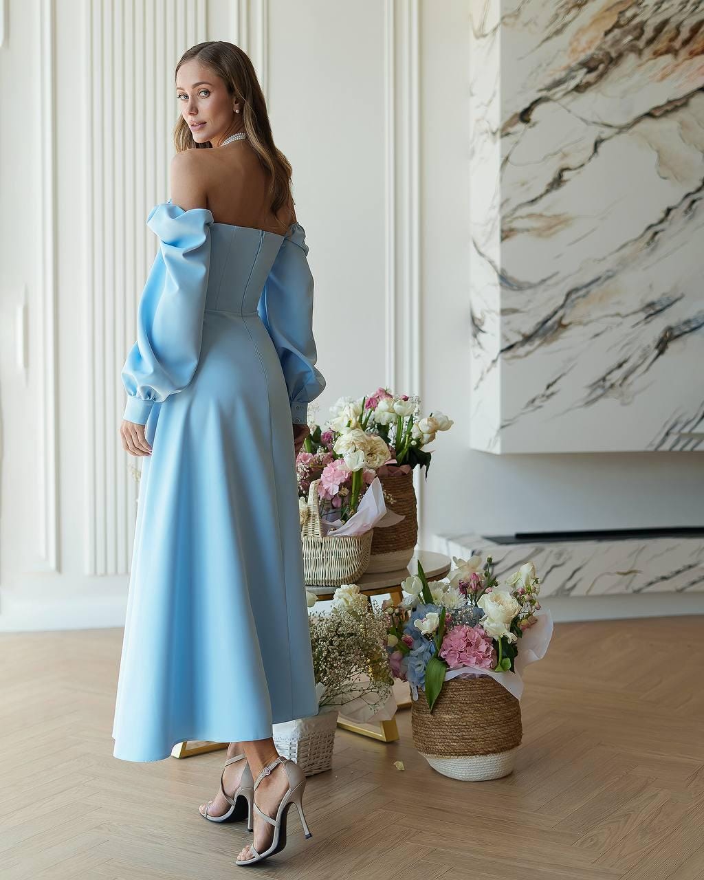 satin vs chiffon bridesmaid dresses Mismatched Mermaid Satin Chiffon Long Custom Bridesmaid Dresses, MRB02 –  MarryLover main image 1