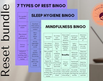 Mental Health Bingo, Wellness Calendar- Digital Download | Self-care, Mindfulness, & Wellness Activity Calendar, Mental Health Reset,