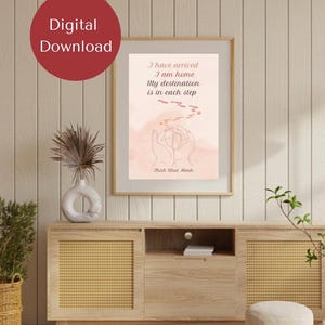 Thich Nhat Hanh Quote Wall Art Digital Print Mindfulness Poster Spiritual Home Decor Buddhist Quote Zen Inspirational Quote Meditation Room