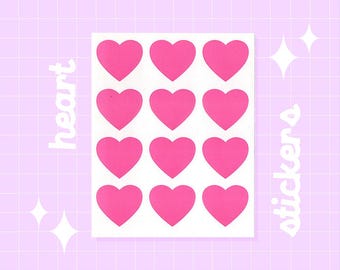 Heart Stickers: Kawaii Valentine's Day Stickers (12 ct)