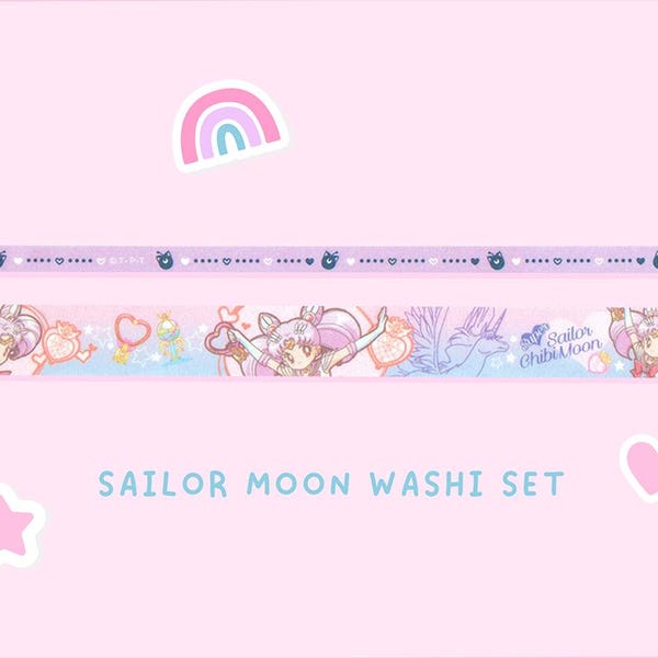 Magical Girls Washi Tape, Kawaii Washi Tape - 13" Sample Only - Not A Full Roll