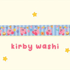 Kawaii Anime Washi Tape, Kirby Masking Tape - 18&quot; Sample Only - Not A Full Roll