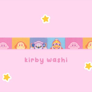 Kawaii Anime Washi Tape, Kirby Masking Tape - 18&quot; Sample Only - Not A Full Roll