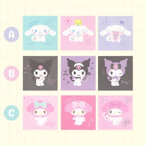 Cute Characters Memo Sample Set, Japan Mascot Kawaii Stationery - 3 Sheets Only - Not A Memo Pad