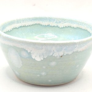 Handmade Ceramic Condiment Bowl / Trinket Dish. Frosty Blue Glaze. White  Stoneware Pottery