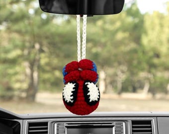 Crochet Spider Car Hanging, Cute Hero Hanging From Mirror, Spider Decoration, Spider Amigurumi, Plush Spider Car Charm, Gifts For Him Her