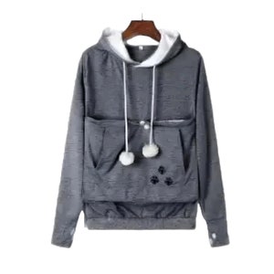 Joli sweat-shirt chat à capuche animal de compagnie Casual unisexe oversize chat kangourou poche sweat à capuche pour animal de compagnie pull pull cadeau printemps Dark Gray