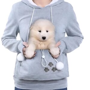 Cute Sweatshirt Cat Hoodie Pet Pouch - Casual Unisex Oversize Cat Kangaroo Pocket Hoodie Sweatershirt Pet Carry Jumper Pullover Spring Gift