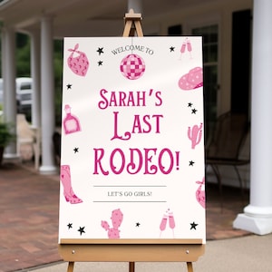 Last Rodeo Hen Party Welcome Sign | Hen Party Decor | Cowgirl Themed ...