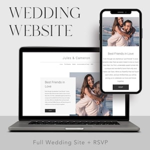 Modern Elegant Website Template | Online RSVP Template | Wix Website | Digital RSVP to Wedding | Digital Wedding Invitation |