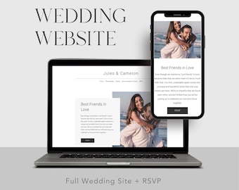 Elegant Wedding Website Template: Online RSVP, Wix (Digital)