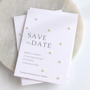 Perle Save the Date Karte | Hochzeitseinladung | Moderne Hochzeit | Elegantes Save the Date | Perlen-Hochzeit einladen | Perle
