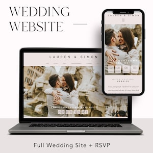Classic Wedding Website Template | Online RSVP Template | Wix Website | Digital RSVP to Wedding | Digital Wedding Invitation |