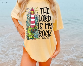 Der Herr ist mein Rock Christian Leuchtturm Sommer T Shirt
