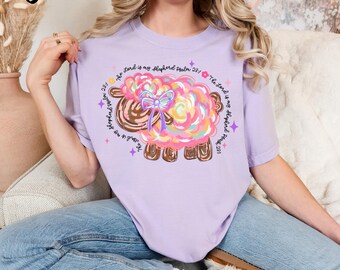 Easter Christian T-Shirt: Lord is my Shepherd, Garment-Dyed Unisex Tee