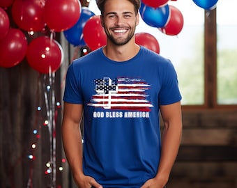 God Bless America T-Shirt: Patriotic USA Flag Christian Tee