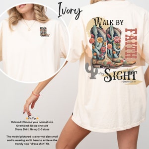 Walk by Faith Boho Christian Shirt Trendy Christian T Shirt Jesus Apparel Faith Based Shirt Bible Verse Shirt Comfort Colors  Gifts for Her