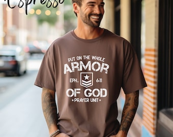 Camiseta Armadura de Dios: Ropa cristiana con fe, colores cómodos
