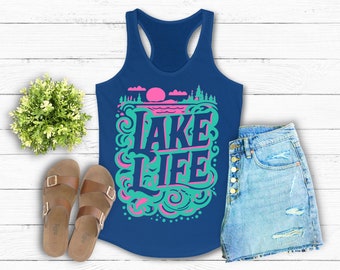Lake Life Racerback Tank Top: Damen Sommershirt
