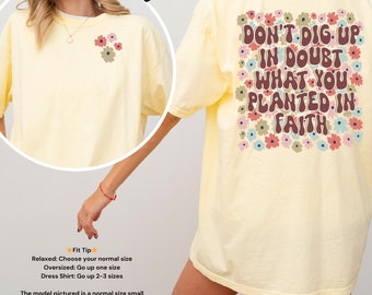 Pflanze im Glauben Damen Retro Floral Christian T Shirt