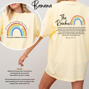 Regnbågs kristen t-shirt: Guds löfte komfortfärger t-shirt bild 1