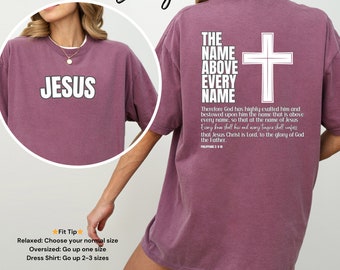 Komfortfarben Christliches T-Shirt: Name über jedem Namen, Jesuskleid
