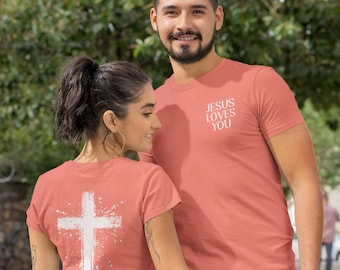 Camiseta "Jesús te ama" con colores reconfortantes: Ropa cristiana