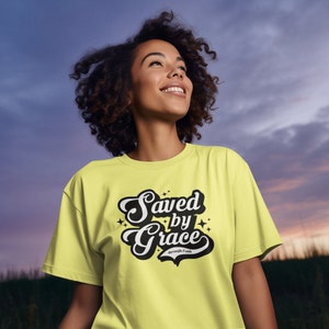 Saved by Grace Christian Faith Religious Unisex Tee