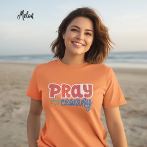 Orar sin cesar camisa cristiana moda camiseta cristiana ropa de Jesús camisa basada en la fe camisa de versículo bíblico colores cómodos camisa de oración