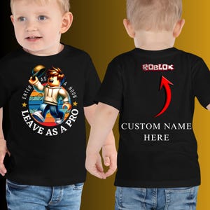Gamer Slang Kids Birthday Shirt: Custom Name Outfit - Enter as Noob, Leave as Pro