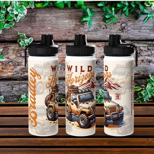 Personalized Off-Road Jeep Tumbler – 4x4 Adventure Gift for Men, Boys & Outdoor Enthusiasts – 20oz Stainless Steel Travel Cup