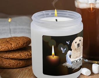 Personalized Pet Memorial Candle: Custom Photo, Dog Cat Loss Gift