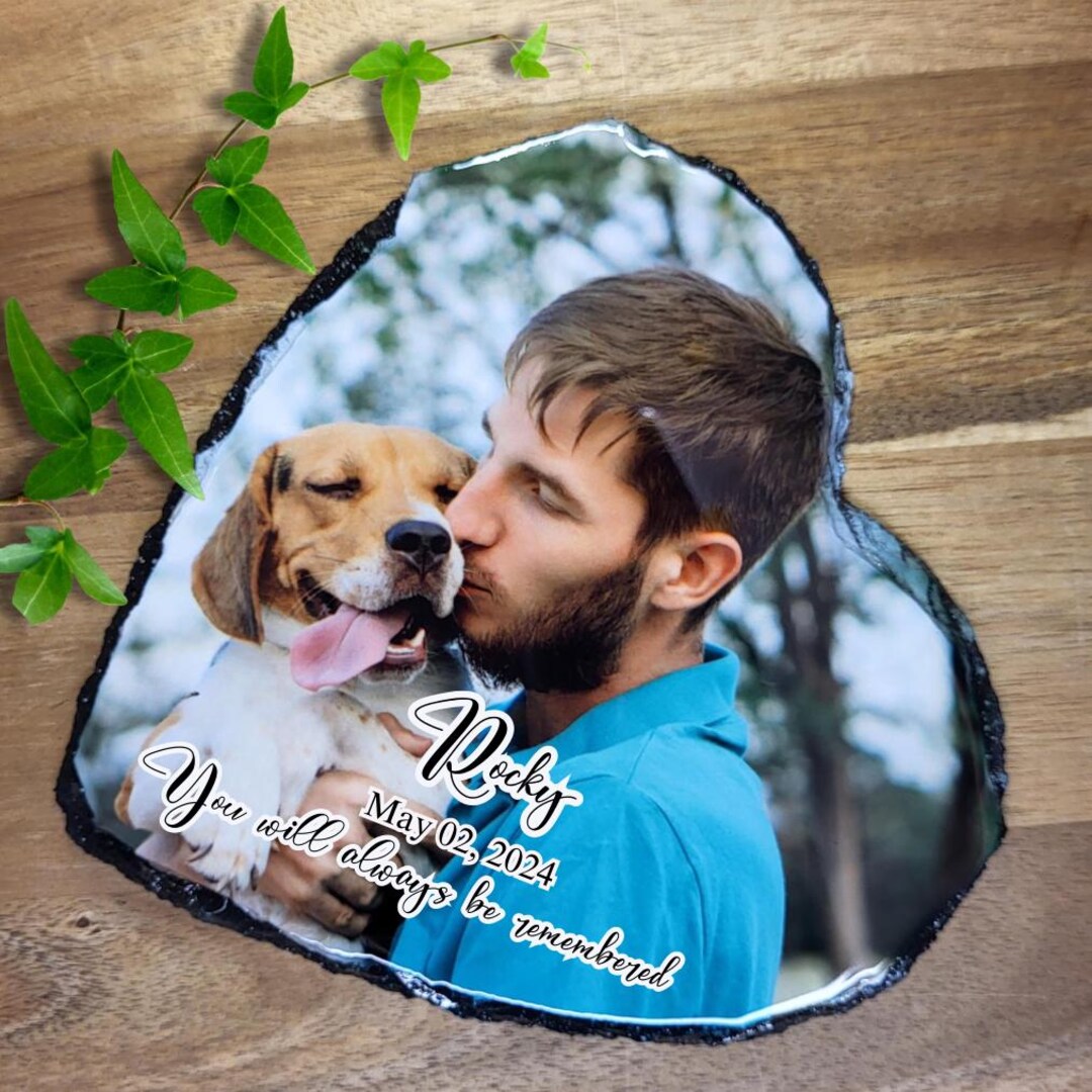 Custom Memorial Rock Slate - Personalized Photo Keepsake for Pets or ...