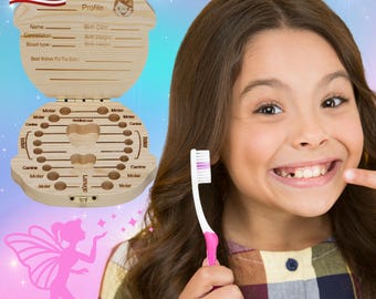 Personalized Baby Tooth Box: Wooden Tooth Fairy Keepsake