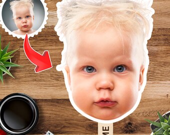 Éventail personnalisé avec découpe de visage : accessoire photo de fête personnalisé