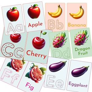 ABC Educational Cards Alphabet Tracing Printable Digital DIY Homeschool Resources Montessori Cards Alphabet Flashcards Digital Downloads