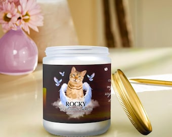 Personalized Pet Memorial Candle: Rainbow Bridge Remembrance Gift