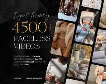 4500+ Faceless Aesthetic Videos for Instagram Reels, Minimalist Faceless Digital Marketing Videos With Master Resell Rights, MRR/PLR, Canva