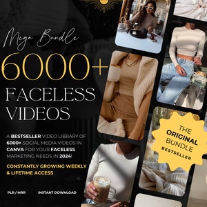 6000+ Faceless Aesthetic Videos for Instagram Reels, Minimalist Faceless Digital Marketing Videos With Master Resell Rights, MRR/PLR, Canva