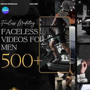 500+ Faceless Men Reels for Instagram, Tiktok, Faceless Digital Marketing, Luxury Lifestyle, Dark Aesthetic, PLR & MRR, Master Resell Rights